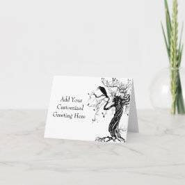 カスタマイズ可能なウィッカ 魔女 単色 グリーティングカード