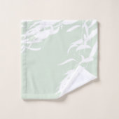 カスタマイズ可能なウィローシルエットシーグリーン バスタオルセット (ウォッシュタオル)