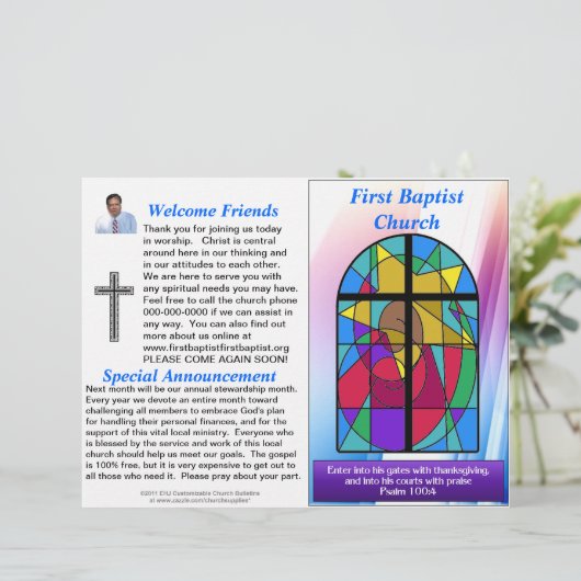 カスタマイズ可能なウィークリー教会の公報(内空白の) (スタンド正面)