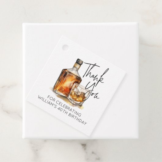 カスタマイズ可能なウイスキーボトル誕生日ありがとうラベル フェイバータグ (インサイチュ)