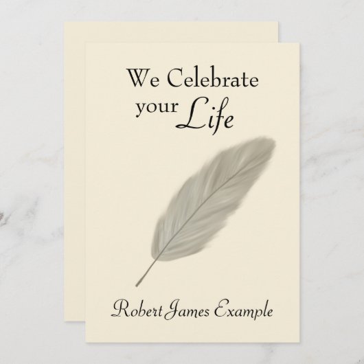 カスタマイズ可能なウェイク/メモリアル/葬儀（セピア） 招待状 (正面/裏面)