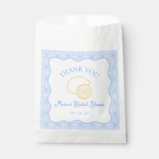 カスタマイズ可能なウェディングシャワーのお礼 フェイバーバッグ (正面)