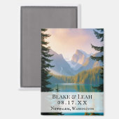 カスタマイズ可能なウェディング日付マグネットを保存 マグネット (正面/裏面)