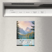 カスタマイズ可能なウェディング日付マグネットを保存 マグネット (インサイチュ (食洗機))