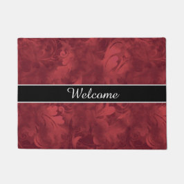 カスタマイズ可能なウェルカムマットの赤いフェザーパターン ドアマット