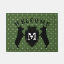 カスタマイズ可能なウェルシュコーギーの玄関マット