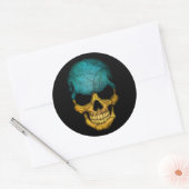 カスタマイズ可能なウクライナ国旗のスカル ラウンドシール (封筒)