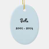 カスタマイズ可能なウサギ記念オーナメント セラミックオーナメント (裏面)