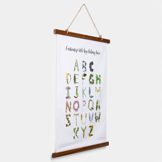 カスタマイズ可能なウッドランド自然ぶら下がったアルファベットのタップ 吊り下げ型タペストリー (傾斜あり)
