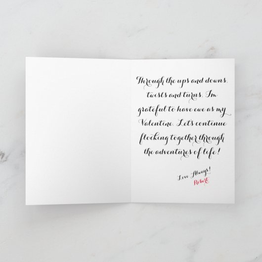 カスタマイズ可能なウール私のバレンタイン シーズンカード (内部)