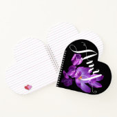 カスタマイズ可能なエイミー名パープルクロカスフローラ ノートブック (内部)