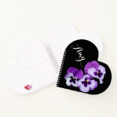 カスタマイズ可能なエイミー名パープルパンジーフローラハート ノートブック (内部)