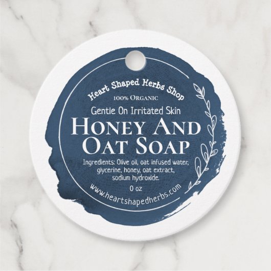 カスタマイズ可能なエコ石けんラベル手作りビジネス フェイバータグ (正面)