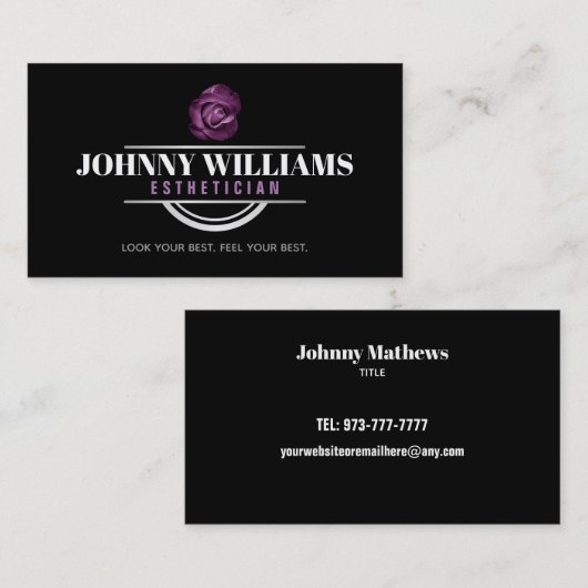 カスタマイズ可能なエステティシャン名刺 名刺 (正面/裏面)