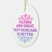 カスタマイズ可能なエステティシャン気にスキン セラミックオーナメント (左)