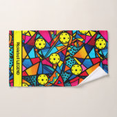 カスタマイズ可能なエネルギッシュなピックルボールフロー ハンドタオル (ハンドタオル)