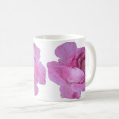 カスタマイズ可能なエミリー名かわいらしピンクローズフローラ コーヒーマグカップ (正面右)