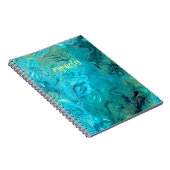 カスタマイズ可能なエメラルドフェイクブルー大理石トレンディー ノートブック (右側)