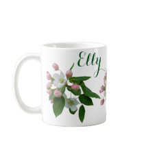 カスタマイズ可能なエリー名かわいらしピンクの花のフローラ