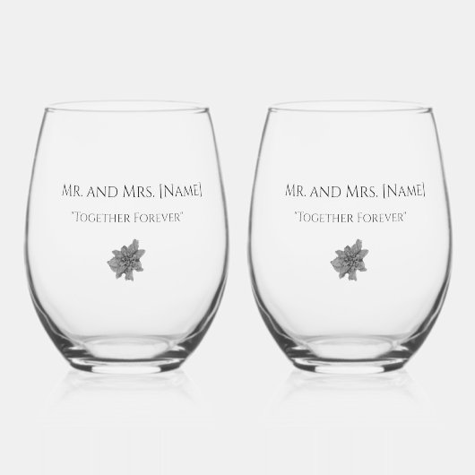 カスタマイズ可能なエレガントなウェディングガラス ステムなしワイングラス (正面)