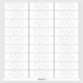 カスタマイズ可能なエレガントなウェディングゲスト住所 シール (シート)