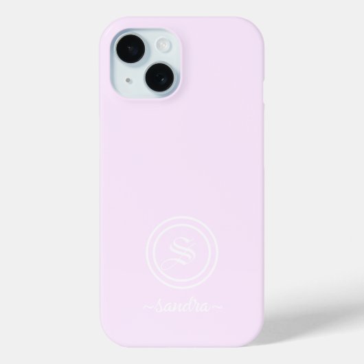 カスタマイズ可能なエレガントなラベンダー モノグラム フォンケース Case-Mate iPhoneケース (裏面)