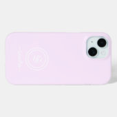 カスタマイズ可能なエレガントなラベンダー モノグラム フォンケース Case-Mate iPhoneケース (裏面 (横))