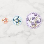 カスタマイズ可能なエレガントなヴィンテージ フラワー 赤いカーネーション コンフェッティ (裏面)