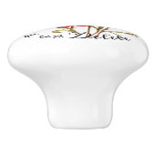 カスタマイズ可能なエレガントなヴィンテージ フラワー 赤いカーネーション セラミックノブ (側面)