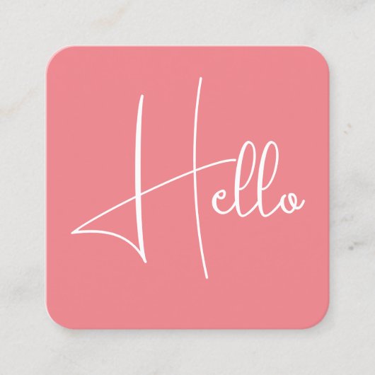 カスタマイズ可能なエレガントトレンディーモダンテンプレートHello スクエア名刺 (正面)