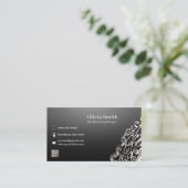 カスタマイズ可能なエレガントブラック名刺 名刺 (スタンド正面)