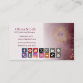 カスタマイズ可能なエレガントモノグラム名刺4 名刺 (正面)