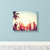 カスタマイズ可能なエレガント両面スクロール2写真 キャンバスプリント (インサイチュ (ウッドフロア))