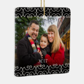 カスタマイズ可能なエレガント両面スクロール2写真 セラミックオーナメント (右)