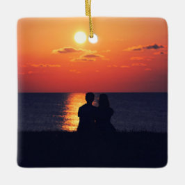 カスタマイズ可能なエレガント両面スクロール2写真 セラミックオーナメント