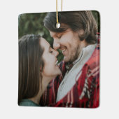 カスタマイズ可能なエレガント両面スクロール2写真 セラミックオーナメント (左)