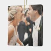 カスタマイズ可能なエレガント両面スクロール2写真 セラミックオーナメント (左)