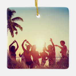 カスタマイズ可能なエレガント両面スクロール2写真 セラミックオーナメント