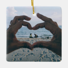 カスタマイズ可能なエレガント両面スクロール2 Photo Ceram セラミックオーナメント