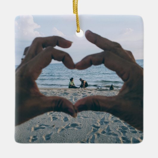 カスタマイズ可能なエレガント両面スクロール2 Photo Ceram セラミックオーナメント (正面)