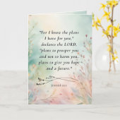 カスタマイズ可能なエレミヤ29:11聖書の詩 カード (黄色い花)