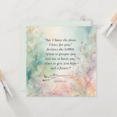 カスタマイズ可能なエレミヤ29:11聖書の詩 カード (正面/裏面インサイチュ)