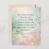 カスタマイズ可能なエレミヤ29:11聖書の詩 ポストカード (正面/裏面)