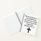 カスタマイズ可能なエレミヤ29:12-13聖書の聖句と十字架 ノートブック (内部)