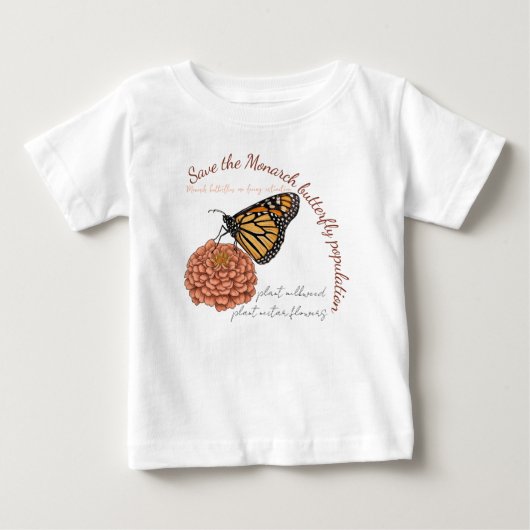 カスタマイズ可能なオオカナダモナカチョウ ベビーTシャツ (正面)