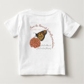 カスタマイズ可能なオオカナダモナカチョウ ベビーTシャツ (裏面)