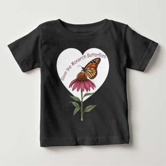 カスタマイズ可能なオオカナダモナカチョウ ベビーTシャツ (正面)