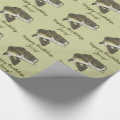 カスタマイズ可能なオオクチバスのハッピーバースデーの名前 ラッピングペーパー (角)