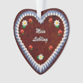 カスタマイズ可能なオクトーバーフェストハート オーナメント (正面)