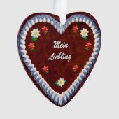 カスタマイズ可能なオクトーバーフェストハート オーナメント (正面)